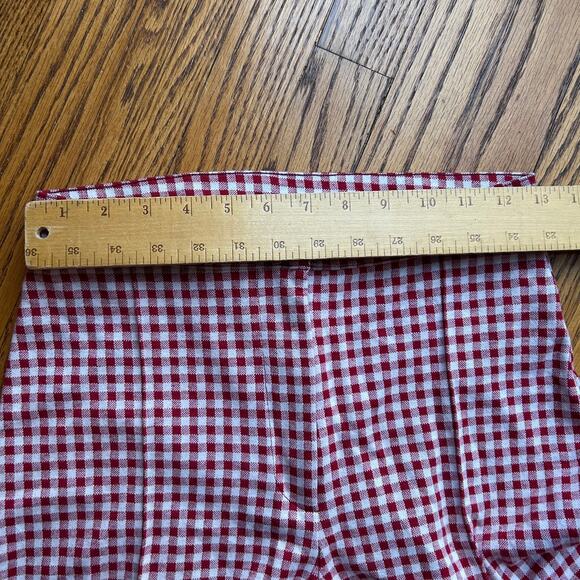 Free People red and white gingham high waisted skinny pants Size 2 - Picture 8 of 9
